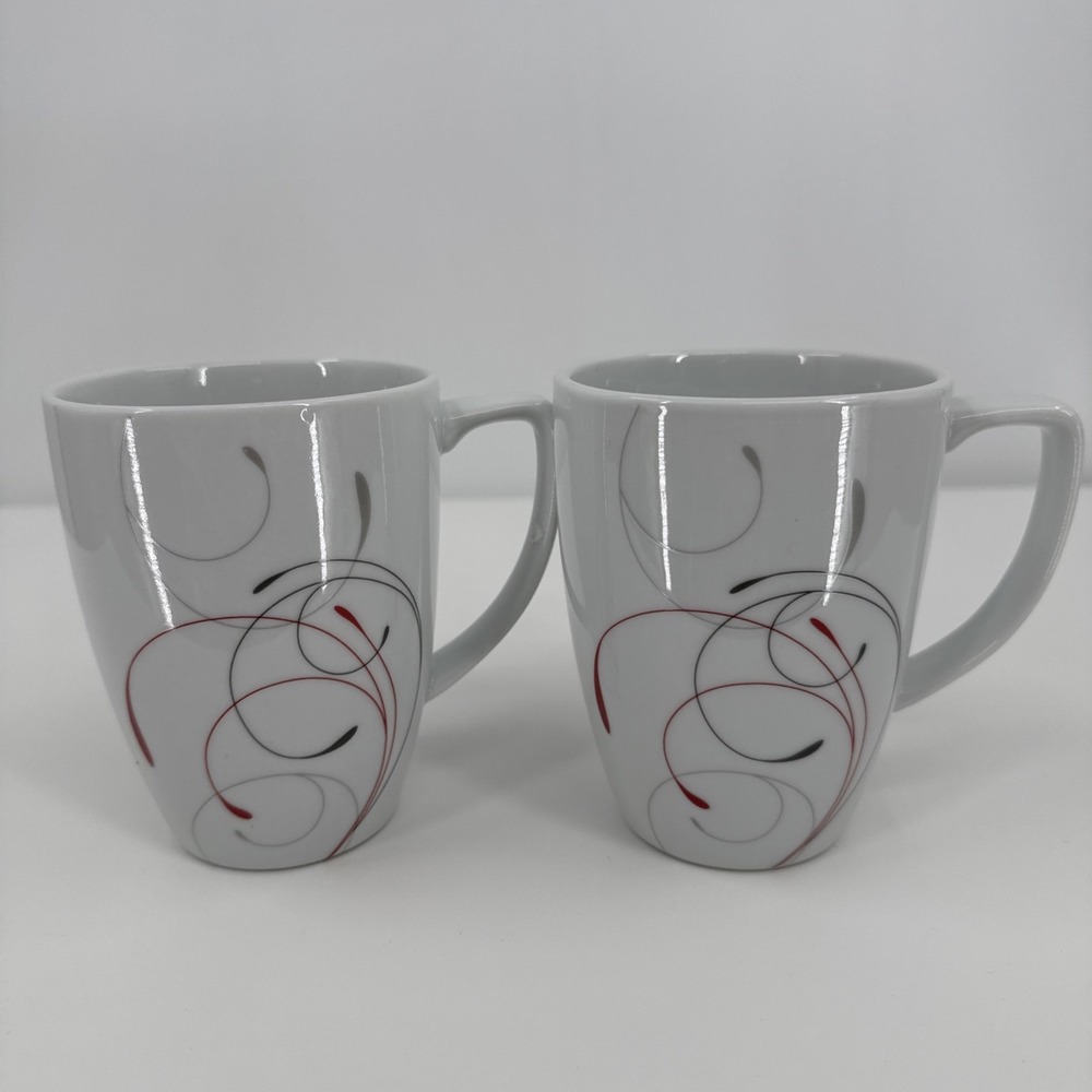 Corelle Coordinates SPLENDOR Pattern Square Porcelain 12oz. 2 Mug Set Modern